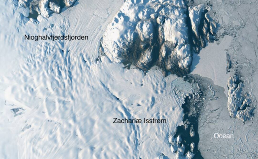 Por sí solo recoge aproximadamente un 5% del hielo que cubre la isla. Foto: NASA