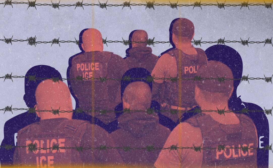 Según TRAC, ICE superó las 50 mil personas detenidas bajo su custodia; esta cifra no se veía desde 2019. | Ilustración: Angélica Vázquez.