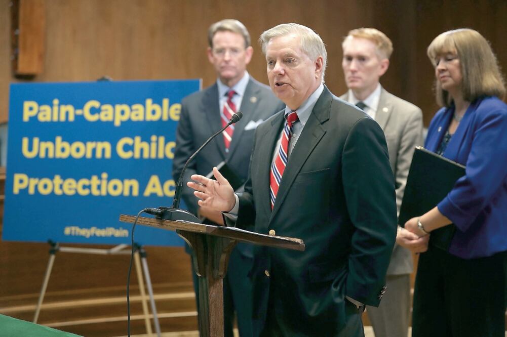 Organizaciones antiaborto ofrecieron el jueves una conferencia en el Senado de Estados Unidos para presentar propuestas sobre el tema. (CHIP SOMODEVILLA. AFP)