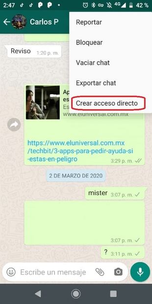 ¿Cómo entrar al chat de un contacto en WhatsApp sin abrir la app?