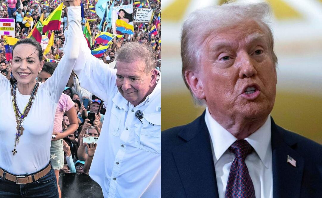 Donald Trump se pronunció por primera vez sobre la situación en Venezuela tras la detención y liberación de María Corina Machado, líder opositora, quien fue arrestada durante las manifestaciones en apoyo al presidente electo Edmundo González. (09/01/25) Fotos: Archivo