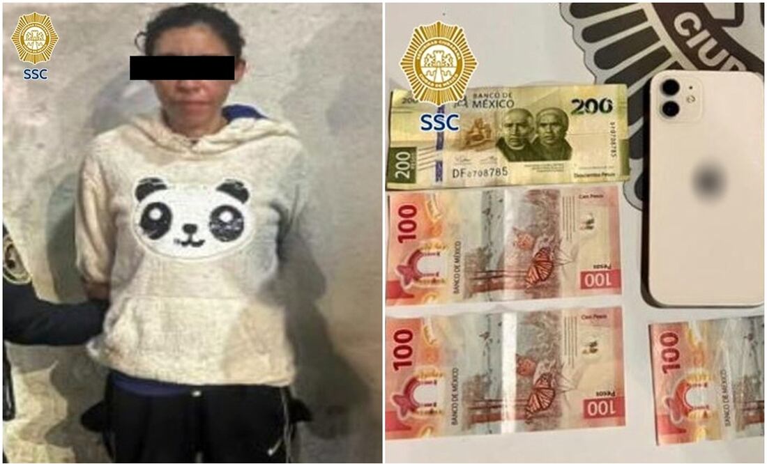 Detienen a mujer por robo en la alcaldía Miguel Hidalgo, el 1 de agosto de 2025. Foto: especial