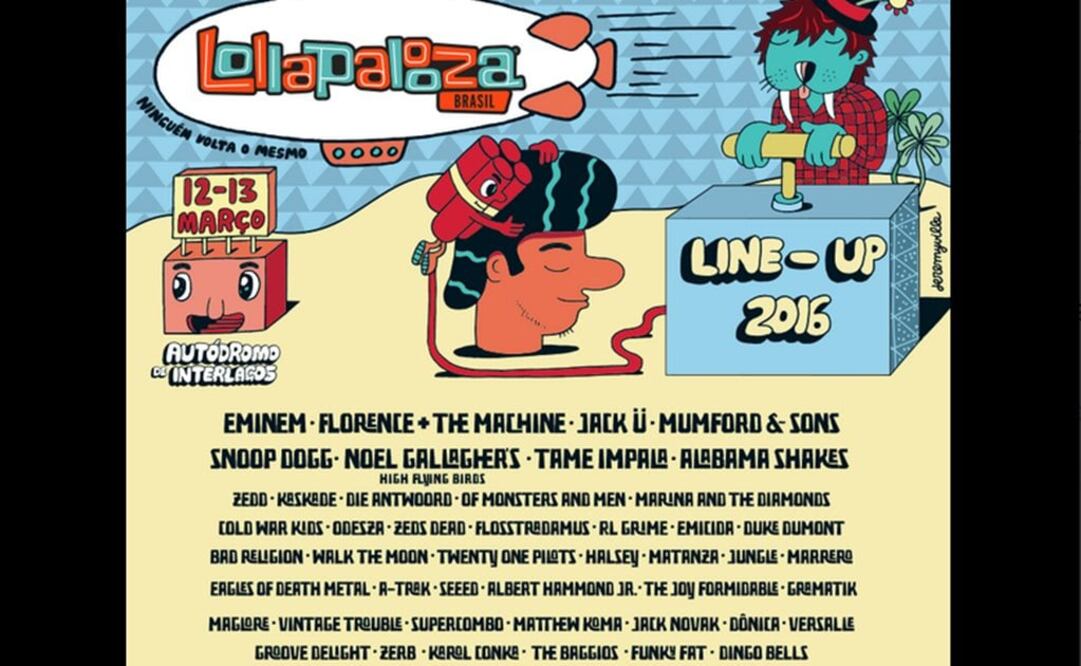Mumford & Sons, Of Monsters And Men, Tame Impala, Alabama Shakes y el compositor y guitarrista de los míticos Oasis, Noel Gallagher también asistirán. FOTO: @lollapalooza