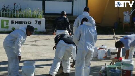 Gendarmería apoya remozamiento de escuelas en Oaxaca