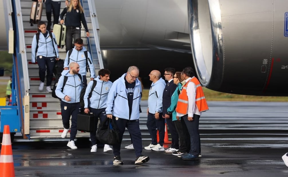 Gobernadora Mara Lezama da la bienvenida a la selección de Uruguay. Foto: Mara Lezama