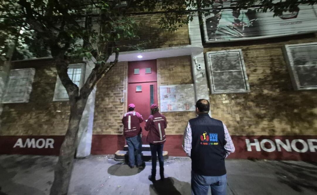 Personal de la alcaldía Cuauhtémoc acude a la Academia Militarizada Ollin Cuauhtémoc para verificar su situación legal. Foto: Especial