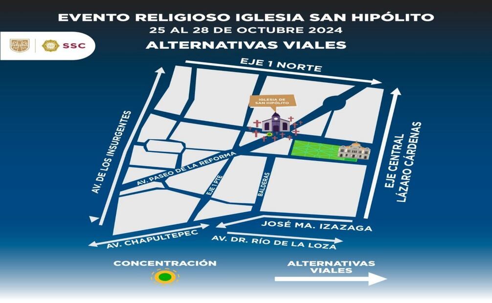 Alternativas viales por celebración de San Judas Tadeo. Foto: Especial