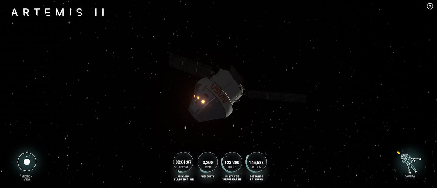 En este portal podrás consultar la información de la trayectoria de la nave espacial Orion. Foto: NASA