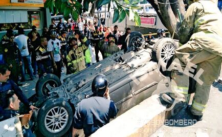 Reportan volcadura en Glorieta de Insurgentes