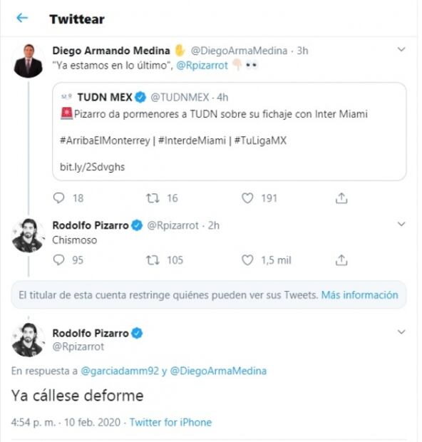 Pizarro insulta a la prensa en redes sociales