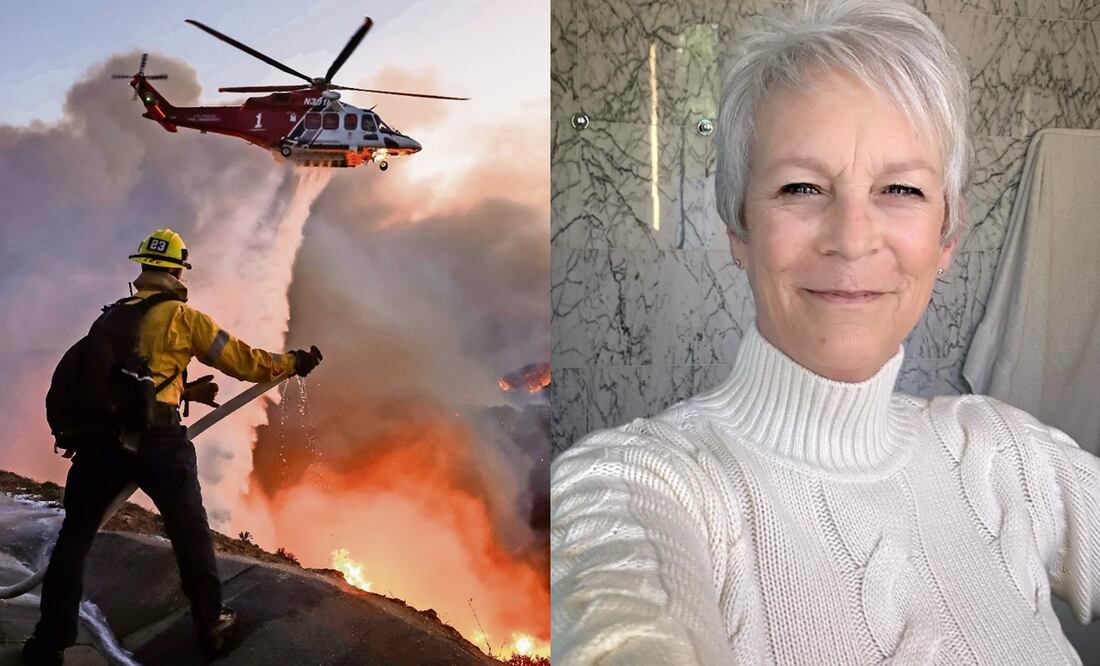 Jamie Lee Curtis regresa a su hogar tras los incendios en California. Foto: Instagram oficial/EFE/EPA/CAROLINE BREHMAN.