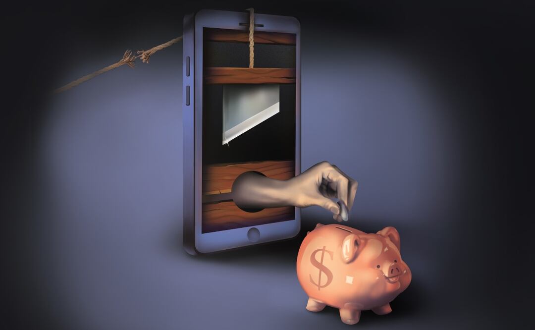 Según Chainalysis, en 2024 las estafas de tipo “pig butchering” aumentaron un 40% a nivel global. Ilustración: Liliana Pedraza.