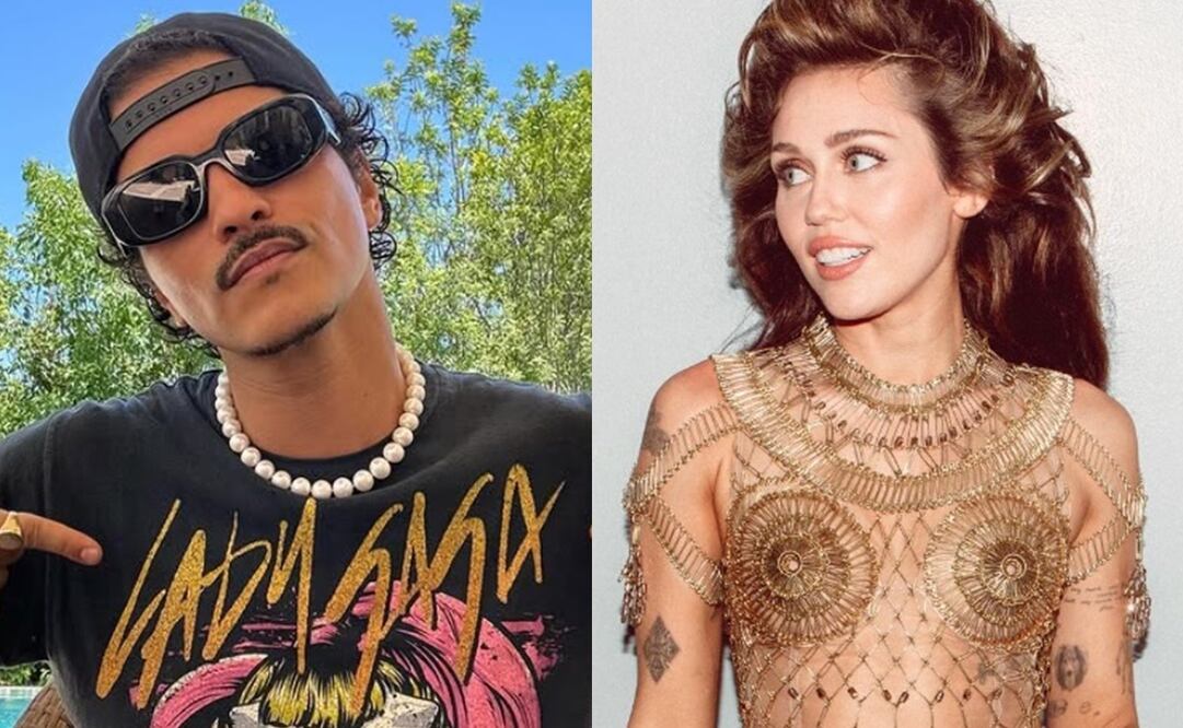 Miley Cyrus y Bruno Mars. Foto: Instagram oficial.