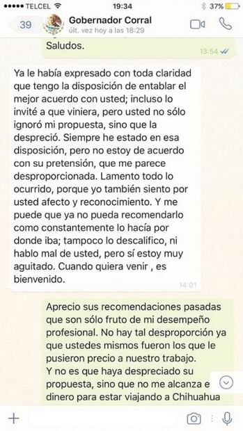 Ex consultor de Corral revela amenazas