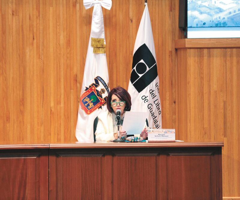 Marisol Schulz, en conferencia virtual para ofrecer el balance de esta edición que representó una feria completamente distinta; a partir de 2021, la FIL se planteará ser híbrida. ESPECIAL 