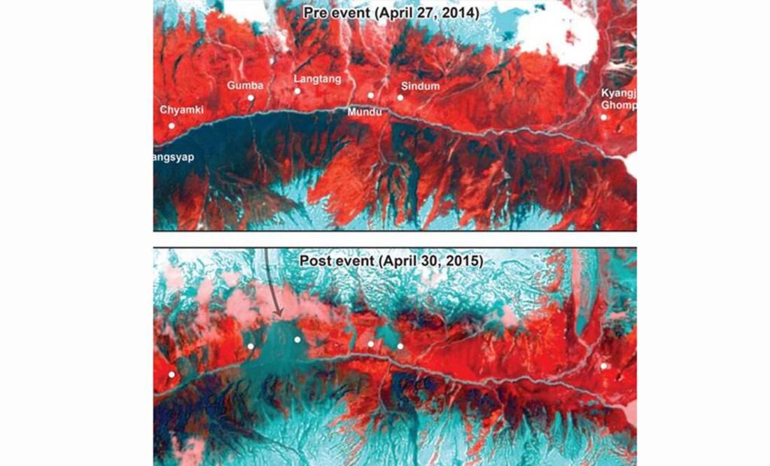 NASA capta antes y después del terremoto en Nepal