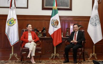 Sheinbaum visita al gobernador de Veracruz; dan seguimiento a convenio de digitalización de trámites
