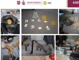 Detienen a menor de edad con tres armas de fuego, un silenciador y varias dosis de posible droga en la colonia Doctores