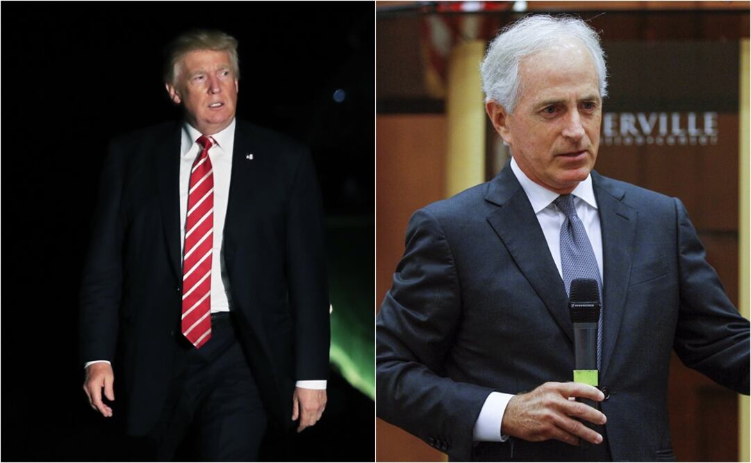 El presidente de Estados Unidos, Donald Trump, y el senador republicano Bob Corker (Foto: AP)