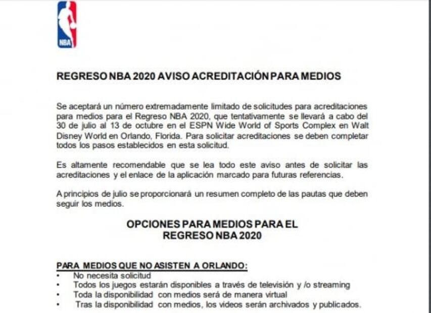 ¿Cuánto le costará a los medios cubrir la NBA en Orlando?