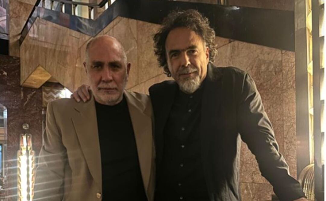 Guillermo Arriaga y Alejandro González Iñárritu en la proyección especial de "Amores Perros" en Bellas Artes.