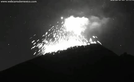Registran explosión en el Popocatépetl; arroja fragmentos incandescentes 