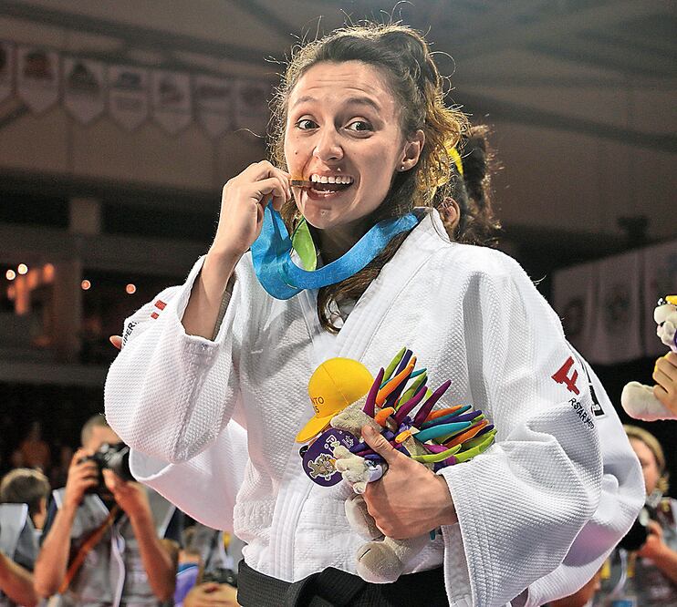 La judoka se ‘sacó la espinita’, pues hace cuatro años no subió al podio.  Foto: CORTESÍA. CONADE