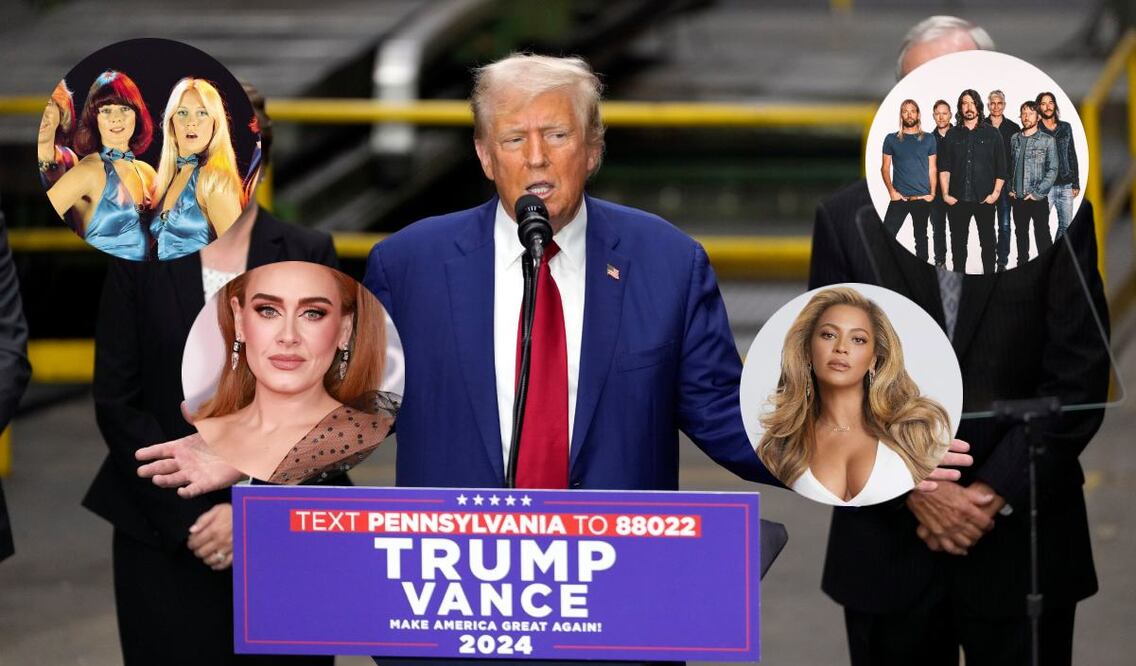 Estas son algunas de las celebridades que le han pedido a Trump que se abstenga de usar sus canciones en cualquier de sus eventos políticos. Foto: Especial