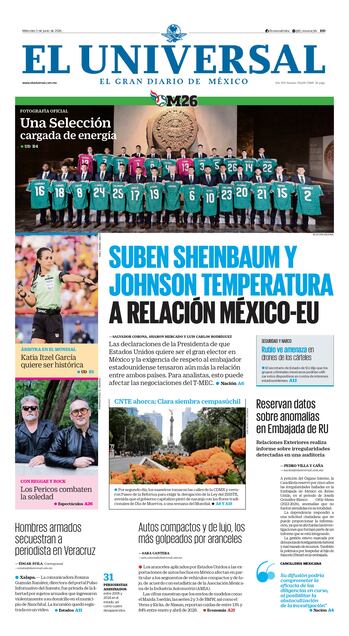 Portada impresa del 3 de junio de 2026