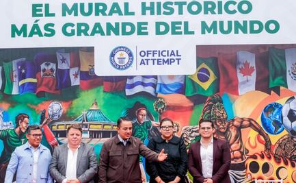 Alcaldía GAM busca romper récord con mural mundialista; en la pintura aparecen símbolos nacionales y escenarios emblemáticos de la CDMX