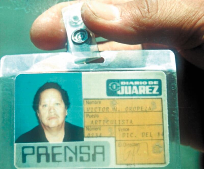 Desde 1984, Víctor Manuel Oropeza publicaba en El Diario de Juárez , de Ciudad Juárez, su columna “A mi manera”. Foto: ARCHIVO EL UNIVERSAL