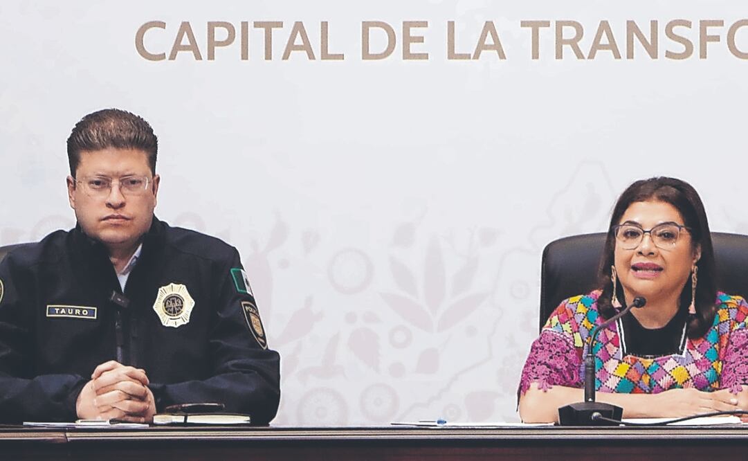 Acompañada de Pablo Vázquez, secretario de Seguridad Ciudadana, Clara Brugada dijo que buscan menos impunidad en los homicidios. Foto Especial