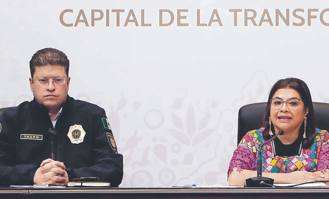 Acompañada de Pablo Vázquez, secretario de Seguridad Ciudadana, Clara Brugada dijo que buscan menos impunidad en los homicidios. Foto Especial