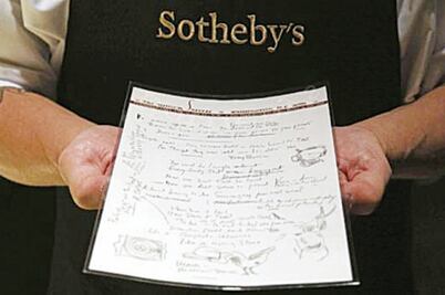 Un manuscrito de Bob Dylan a subasta