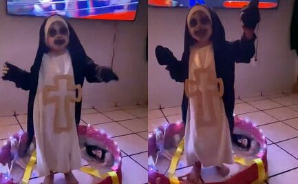 ¡La más creativa! Niña se disfraza de "La Monja Viral de TikTok" y enternece a usuarios