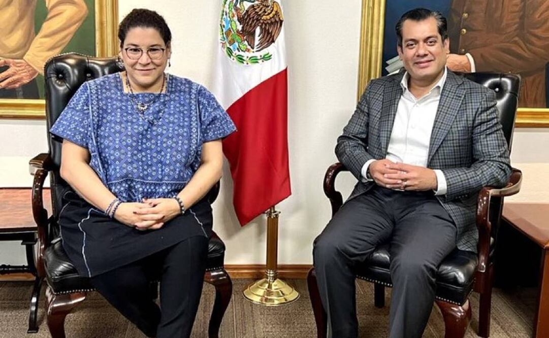 Sergio Gutiérrez Luna, presidente de la Mesa Directiva de la Cámara de diputados se reúne con la ministra Lenia Batres en San Lázaro este 4 de noviembre del 2024. Foto: Tomada de la cuenta de X de @Sergeluna_S