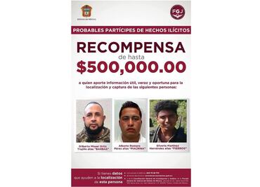 Buscan a "El Macrina”, “El Fierros” y “El Barbas” por emboscada en Edomex; ofrecen recompensa por medio millón de pesos