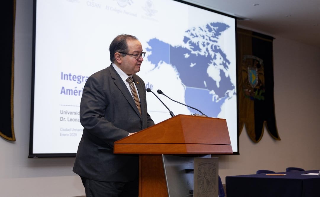 Participación del rector de la UNAM, Leonardo Lomelí Venegas, en el Coloquio El Otro Lado: Nuevas perspectivas de la relación México-Estados Unidos. Foto Hugo Salvador/ EL UNIVERSAL