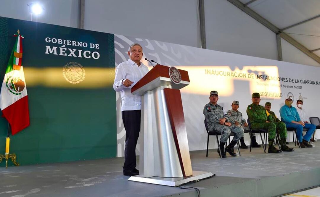 El presidente López Obrador inauguró un cuartel en Tecomán, Colima. Foto: Presidencia