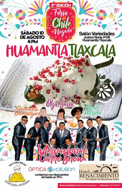 No te pierdas el 3er Festival del Chile en Nogada en Huamantla