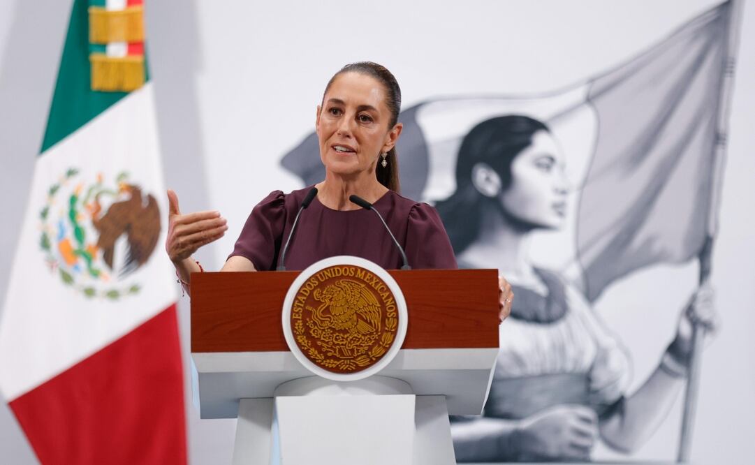 Claudia Sheinbaum en su conferencia matutina del 22 de mayo de 2025. Foto: Diego Simón / EL UNIVERSAL