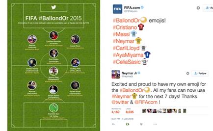 Twitter y FIFA lanzan 'emojis' del Balón de Oro