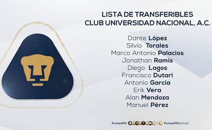 Pumas anuncia lista de transferibles