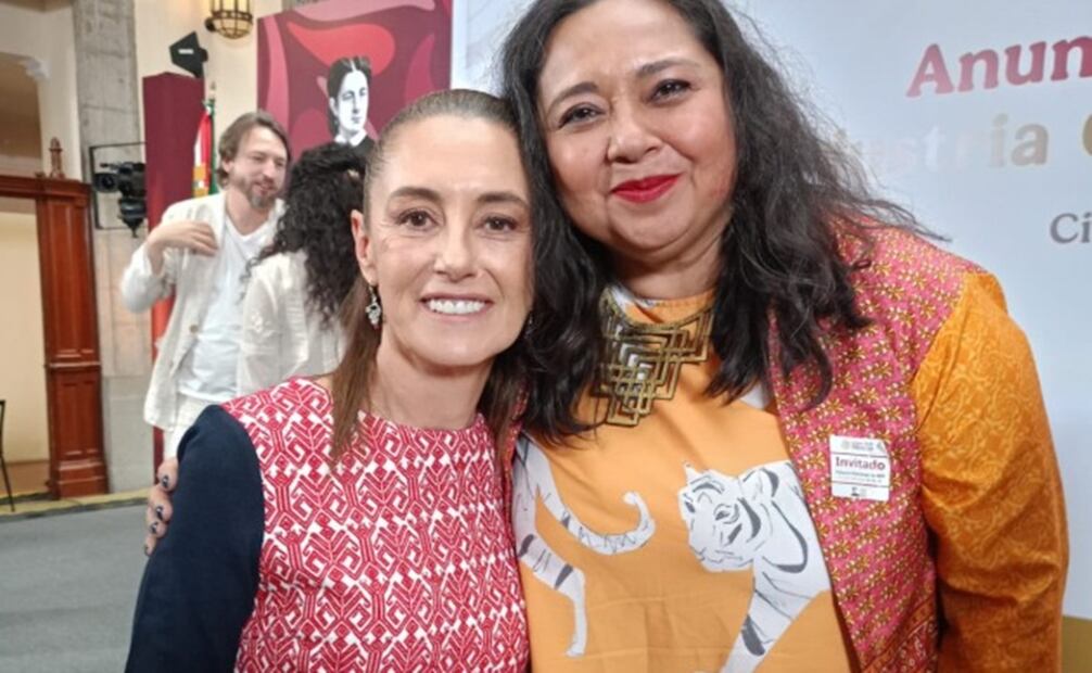 La actriz presumió su foto con la mandataria mexicana. Foto: Instagram.