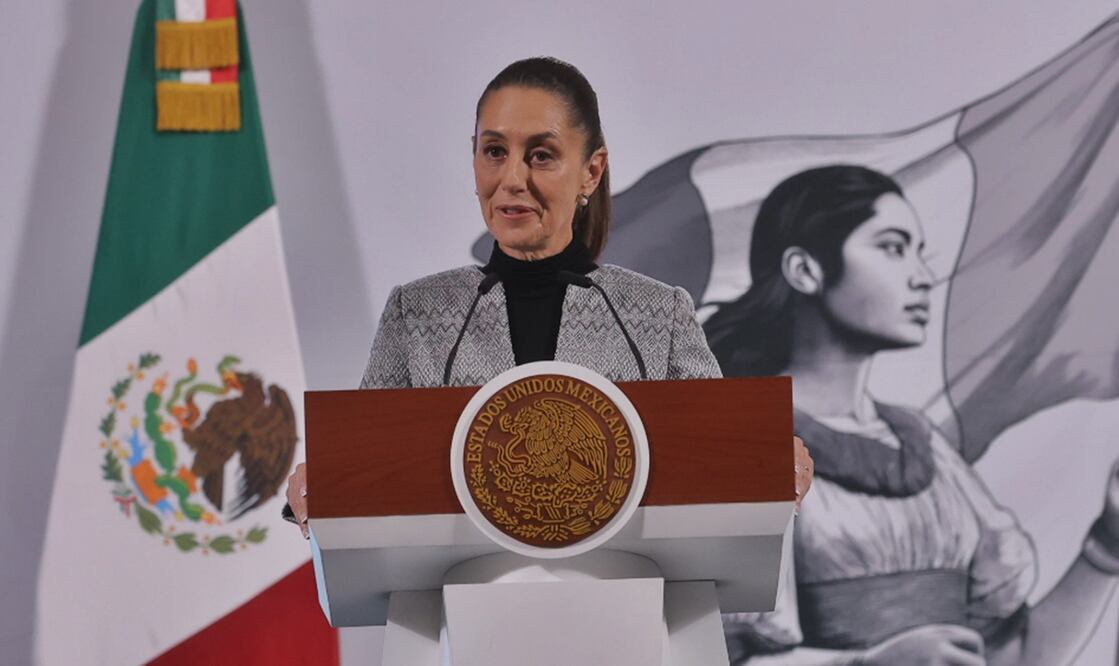 Claudia Sheinbaum en la mañanera del 28 de febrero de 2025. Foto: Gabriel Pano/EL UNIVERSAL