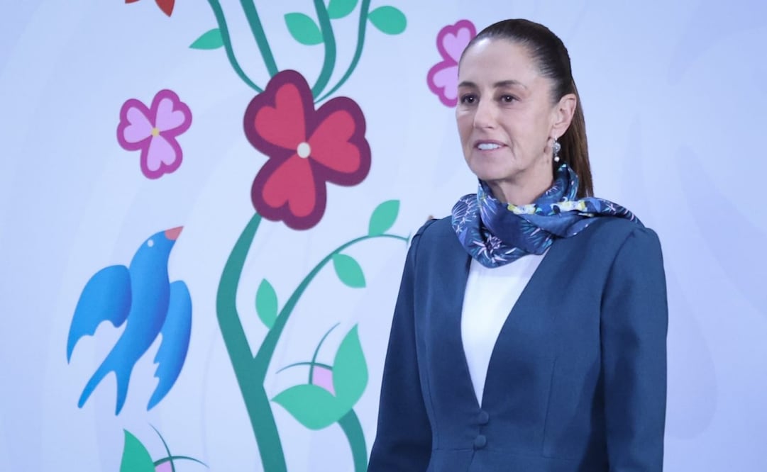 La presidenta Claudia Sheinbaum Pardo durante la “Mañanera del Pueblo” en Palacio Nacional de este 12 de mayo de 2026. Foto: Luis Camacho/ EL UNIVERSAL