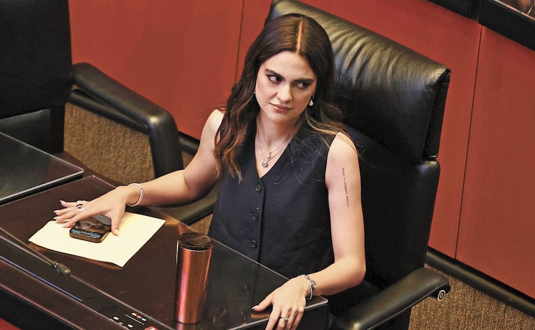 La senadora Andrea Chávez en sesión ordinaria de la Cámara Alta el pasado 8 de abril de 2025. Foto: Berenice Fregoso/ EL UNIVERSAL