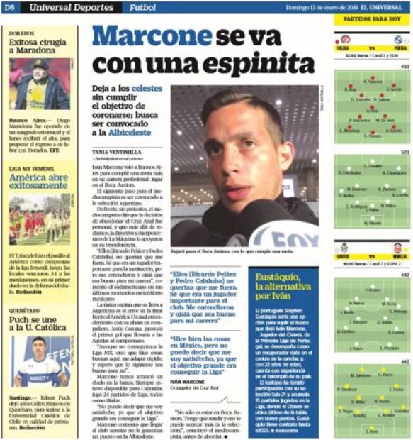 Cruz Azul ya olvidó a Marcone, viene su reemplazo