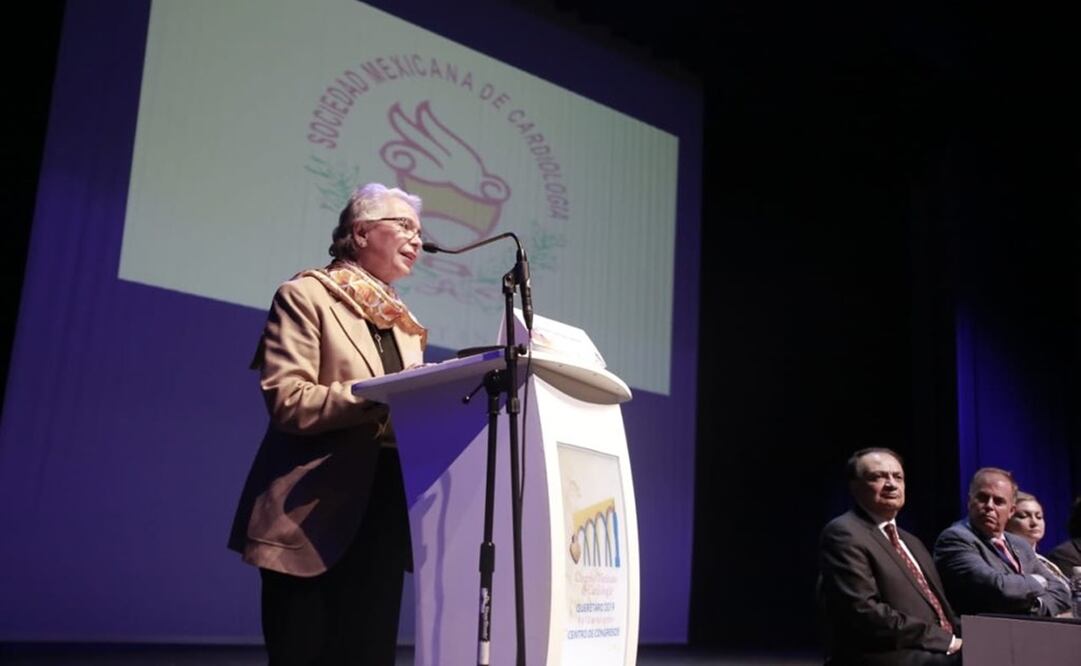 Olga Sánchez Cordero en la inauguración del XXXI Congreso Mexicano de Cardiología / Tomada de Twitter @M_OlgaSCordero