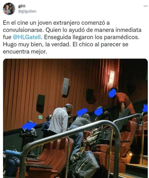 López Gatell ayuda a joven con convulsiones en cine